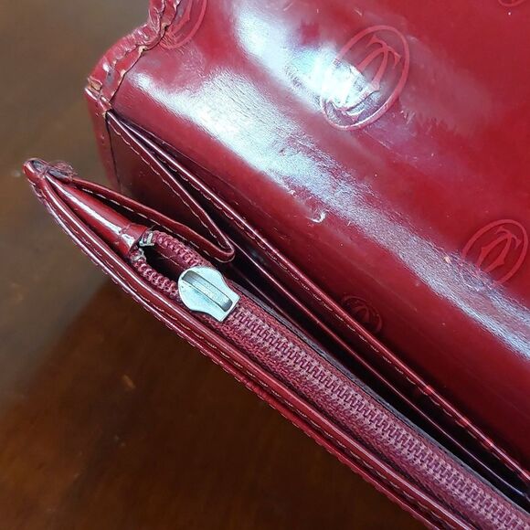 Cartier Happy Birthday Red Bordeaux Patent Leather Wallet - Picture 5 of 16